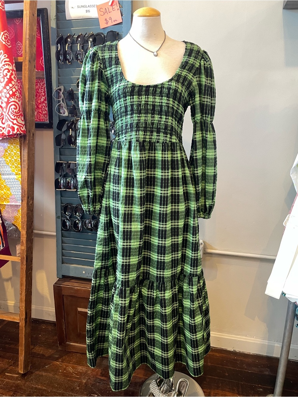 GANNI Size M Seersucker Maxi